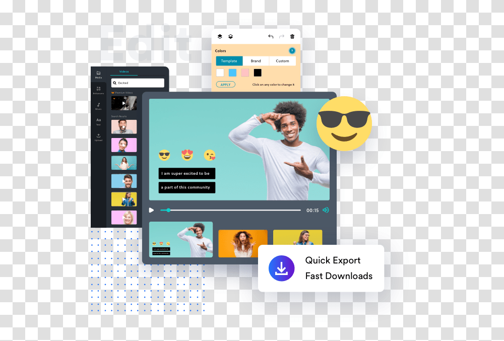 Online Outro Maker Free Youtube Outro Templates Happy, Person, Human, Computer, Electronics Transparent Png