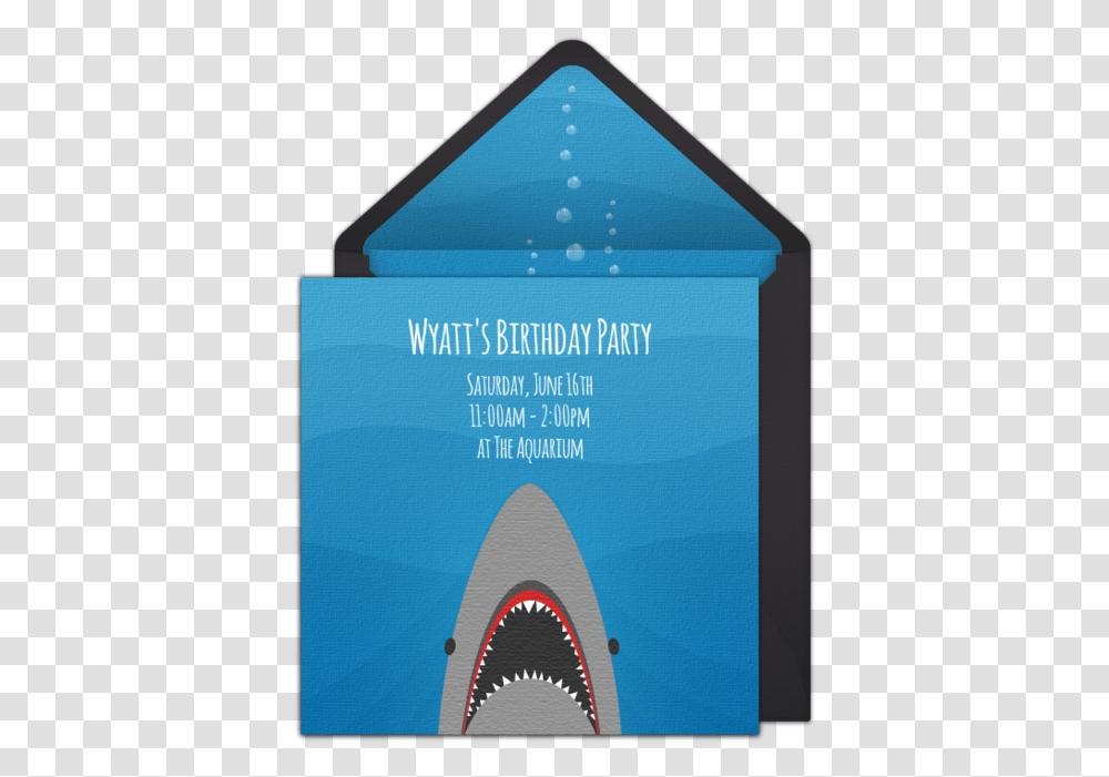 Online Shark Birthday Invitations, Envelope, Paper Transparent Png