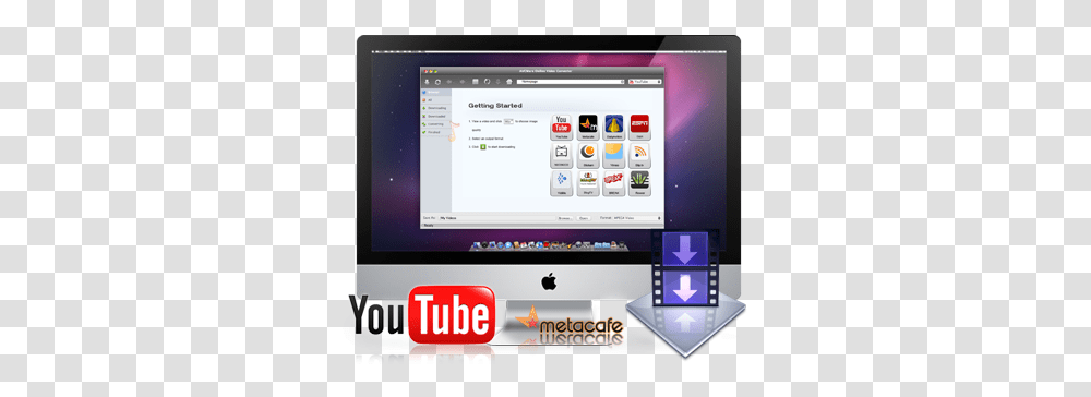 Online Video Downloader For Mac Download And Save Youtube Small, Computer, Electronics, Monitor, Screen Transparent Png