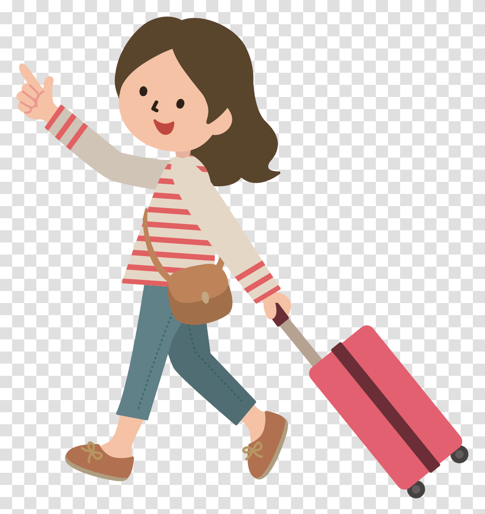 Onlinelabels Clip Art, Person, Human, Luggage, Female Transparent Png