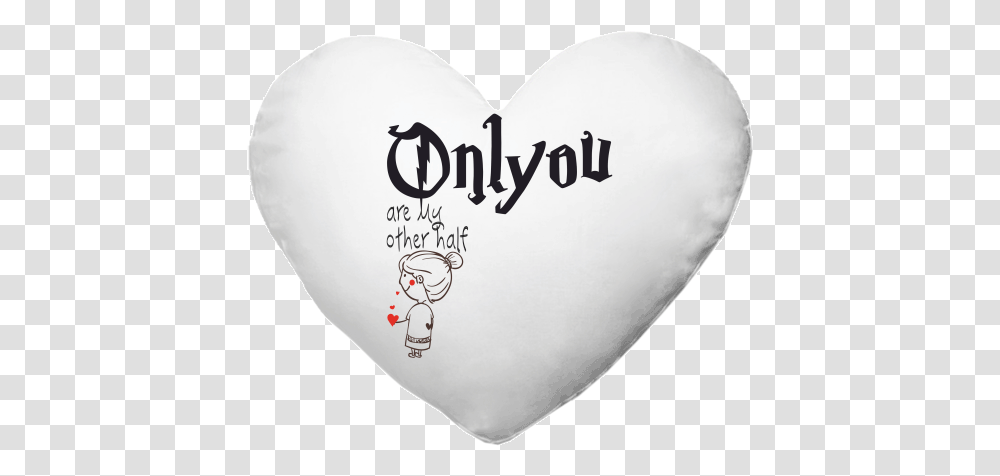 Onlyou Girl Heart Shape Cushion With Photo Printing Heart, Text, Baseball Cap, Hat, Clothing Transparent Png