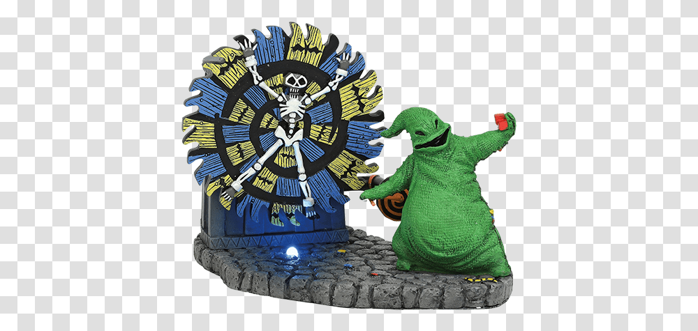 Oogie Boogie Gives A Spin Figurine Nightmare Before Christmas Green Oogie Boogie, Symbol, Emblem, Art, Architecture Transparent Png