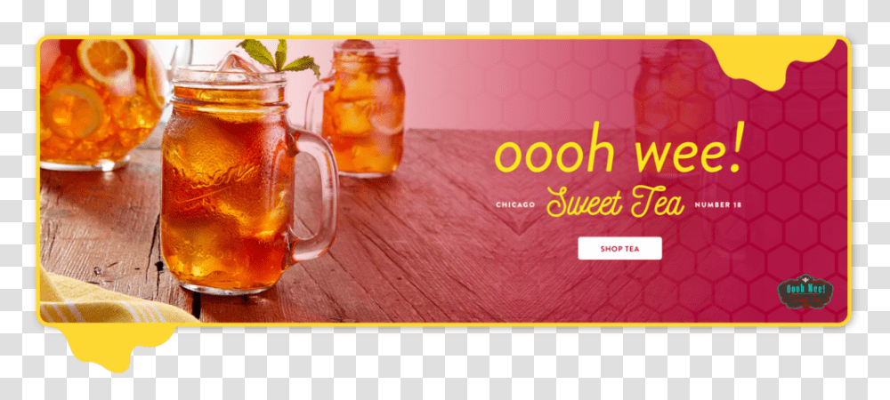 Oooh Wee Sweet Tea Has In 15 Delicious Flavors Ice Tea, Jar, Food, Plant, Beer Transparent Png