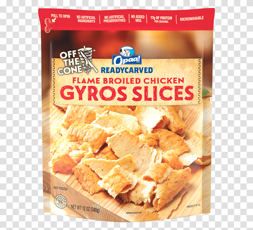 Opaareadycarvedchickengyropng Opaa Brands Opaa Gyro Slices, Food, Bread, Cracker, Sweets Transparent Png