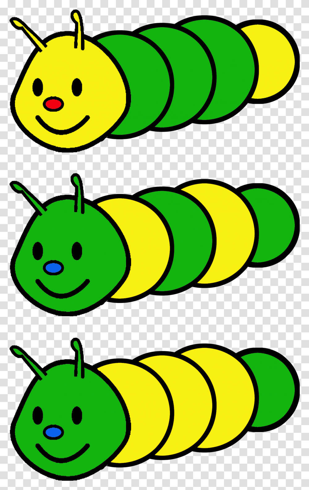 Opdrachtkaart 7 Kleurenrups A5 Formaat Caterpillar Coloring Page, Green, Plant Transparent Png