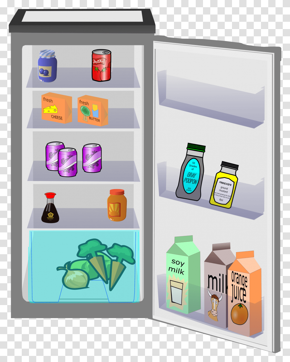 Open Back Hand Drawing Fridge Clipart, First Aid, Appliance, Refrigerator Transparent Png