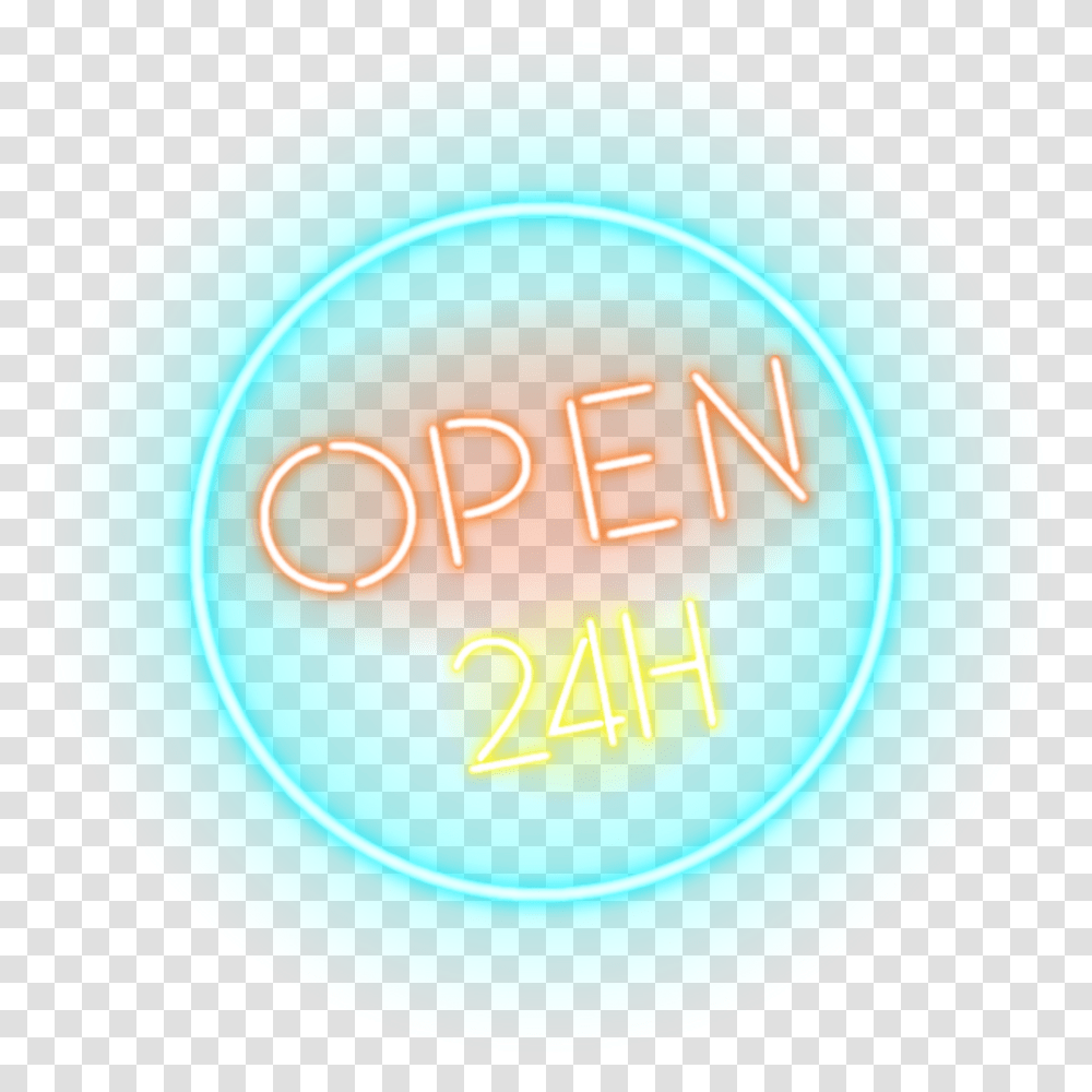 Open Bar Logo Neon 24 Hours Neon, Light, Trademark Transparent Png