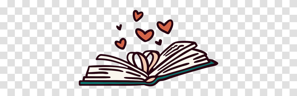 Open Book Hearts Illustration & Svg Vector Open Book Heart Clip Art Svg, Plant, Flower, Blossom, Greeting Card Transparent Png