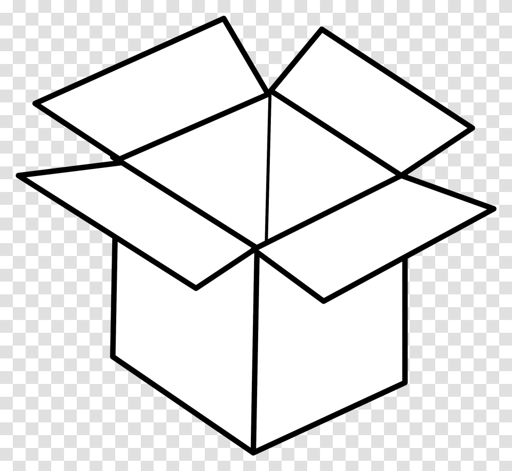 Open Box Boite Ouverte Clip Arts Box Clipart Black And White, Paper, Rug, Origami, Star Symbol Transparent Png