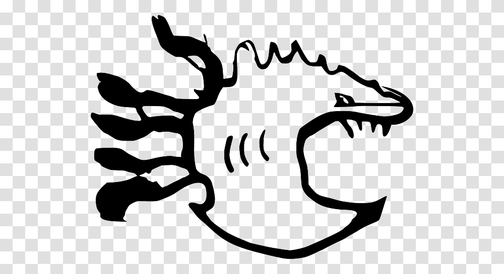 Open Cartoon Lips Fish Mouth Eat Sea Teeth, Stencil, Sea Life, Animal, Food Transparent Png