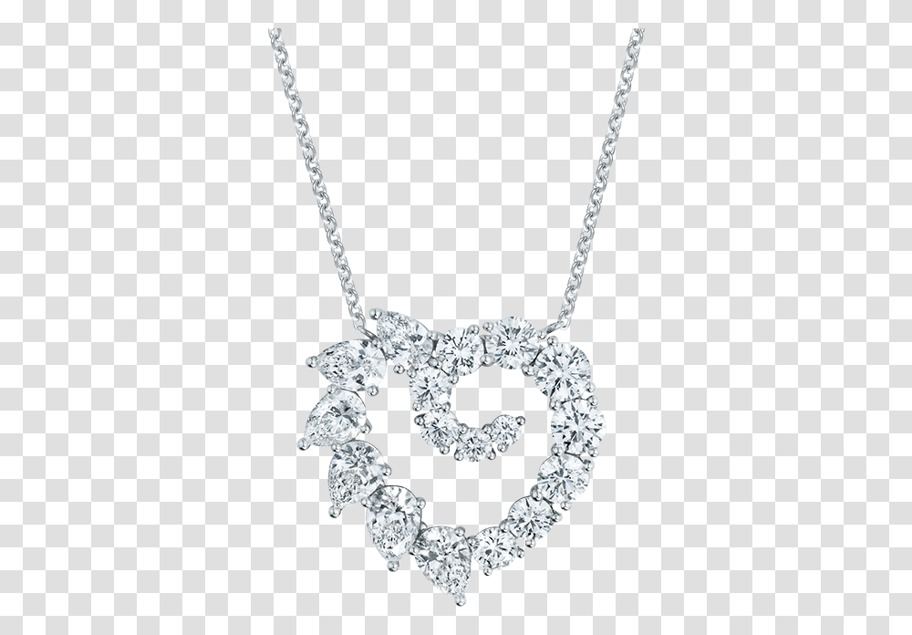 Open Cluster By Harry Winston Large Heart Diamond Pendant, Necklace, Jewelry, Accessories, Accessory Transparent Png