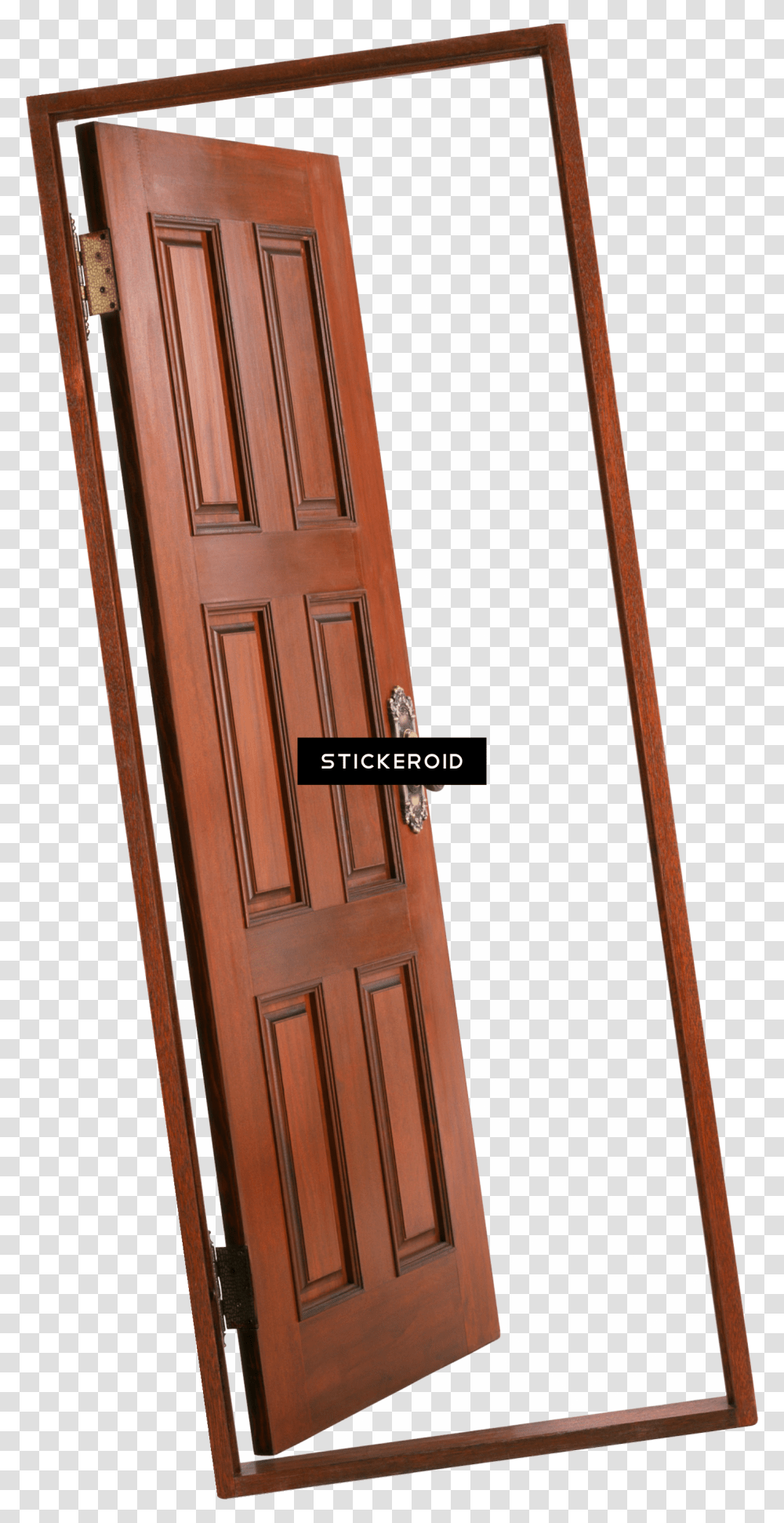 Open Door, Wood, Hardwood, French Door, Stained Wood Transparent Png