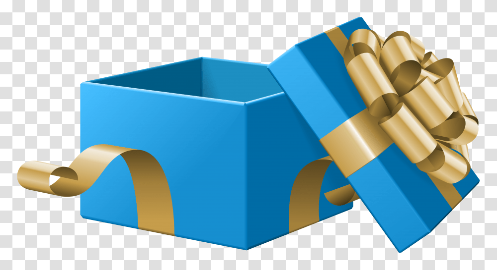 Open Gift Box Blue Clip Art Gallery, Plastic Transparent Png