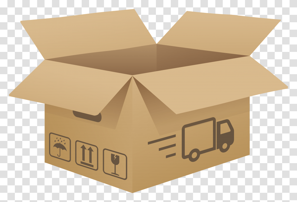 Open Hand Clipart Cardboard Box Clip Art, Package Delivery, Carton Transparent Png