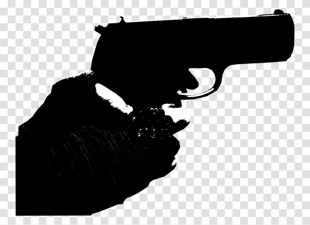 Open Hand Silhouette Female Stock Gun Clipart Hand And Gun, Weapon, Weaponry, Photography, Stencil Transparent Png