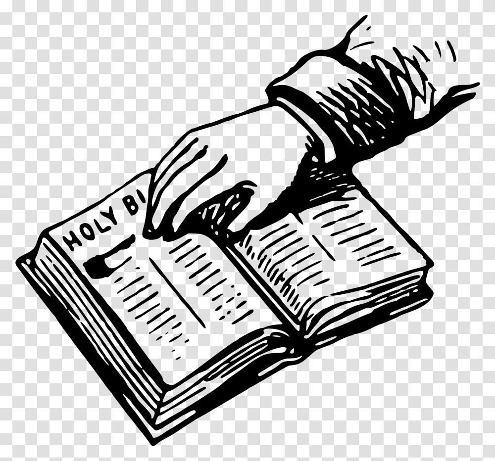 Open Holy Bible Hand On Bible Clipart, Gray, World Of Warcraft Transparent Png