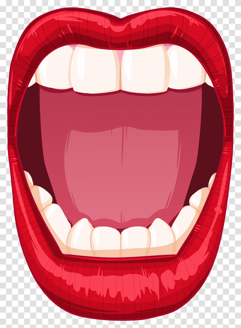 Open Mouth Clip Art Cartoon Mouth, Teeth, Tongue, Maroon, Jaw Transparent Png