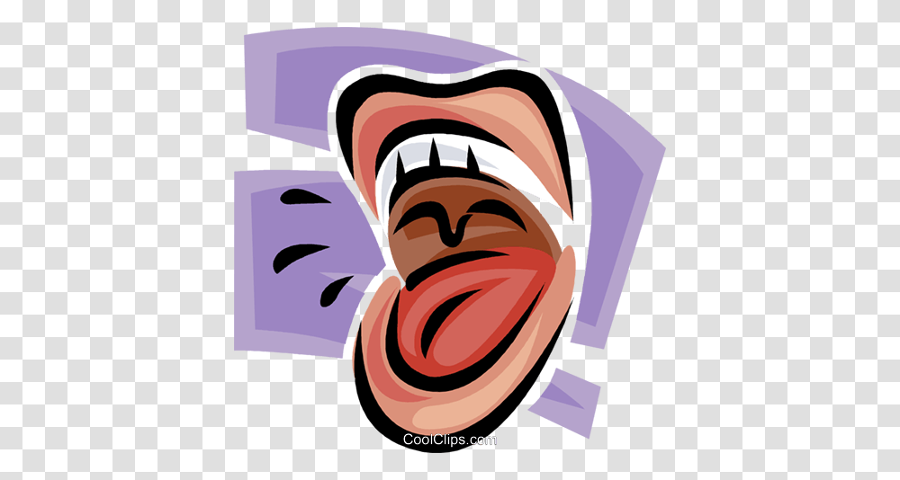 Open Mouth Royalty Free Vector Clip Art Illustration, Tongue, Face, Poster, Advertisement Transparent Png