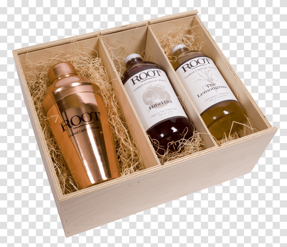 Open Present Box Mishloach Manot, Bottle, Beverage, Drink, Alcohol Transparent Png