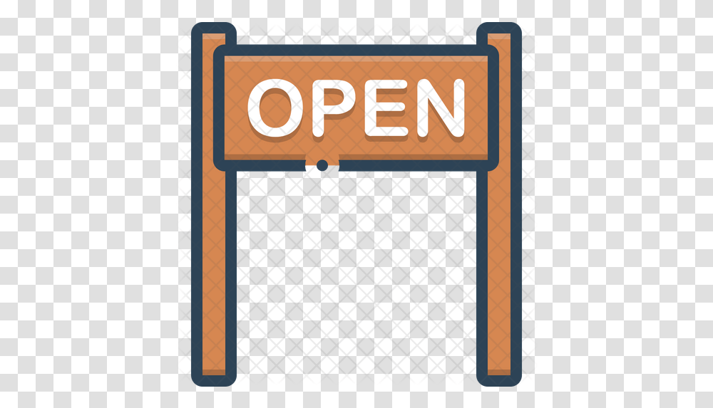 Open Sign Icon Clip Art, Text, Fence, Grille, Alphabet Transparent Png