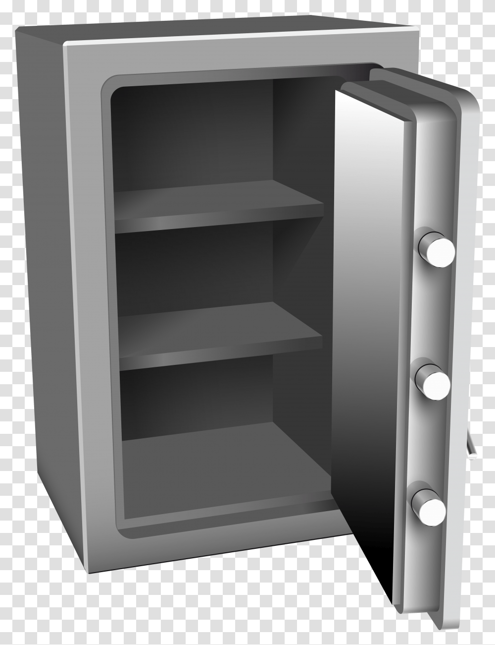 Open Silver Safe Clip Art, Furniture, Cupboard, Closet, Cabinet Transparent Png