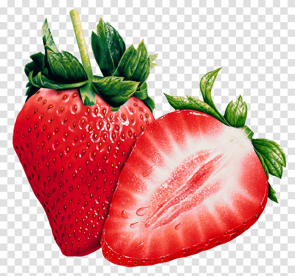 Open Strawberries Fresa, Strawberry, Fruit, Plant, Food Transparent Png