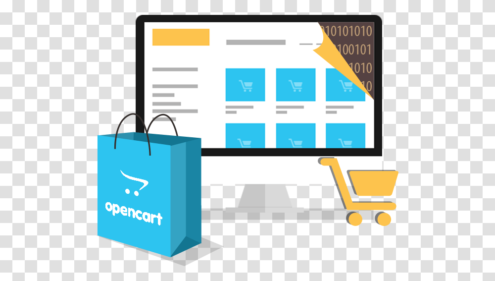 Opencart Development Services Website Development Company Noida, Shopping Bag, Box, Carton Transparent Png