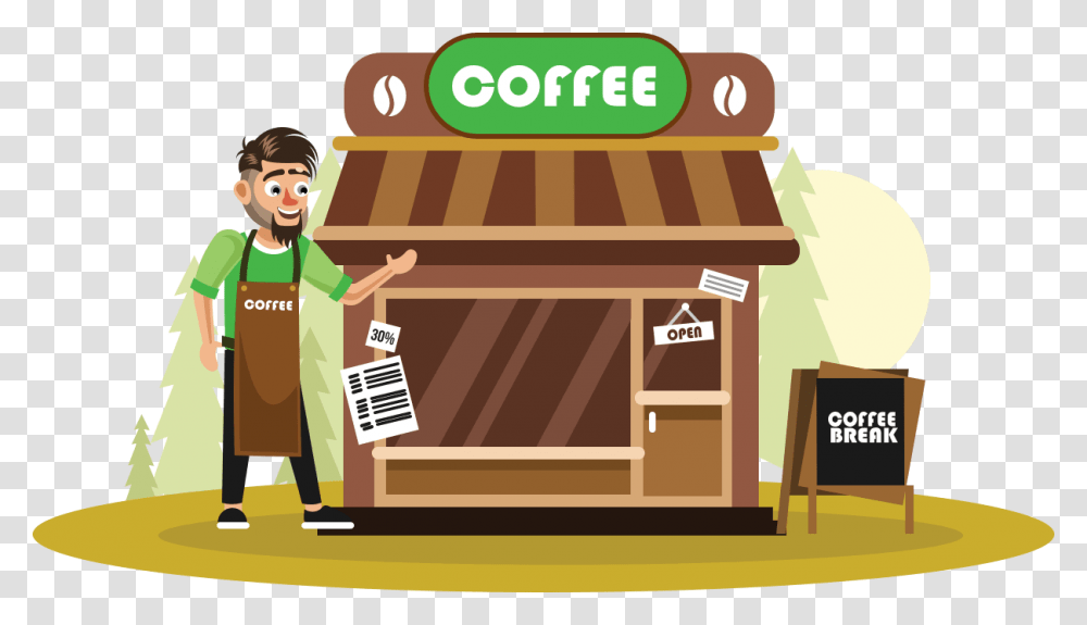 Opened Book Clipart Animated Coffee Shop Worker, Person, Outdoors, Nature Transparent Png