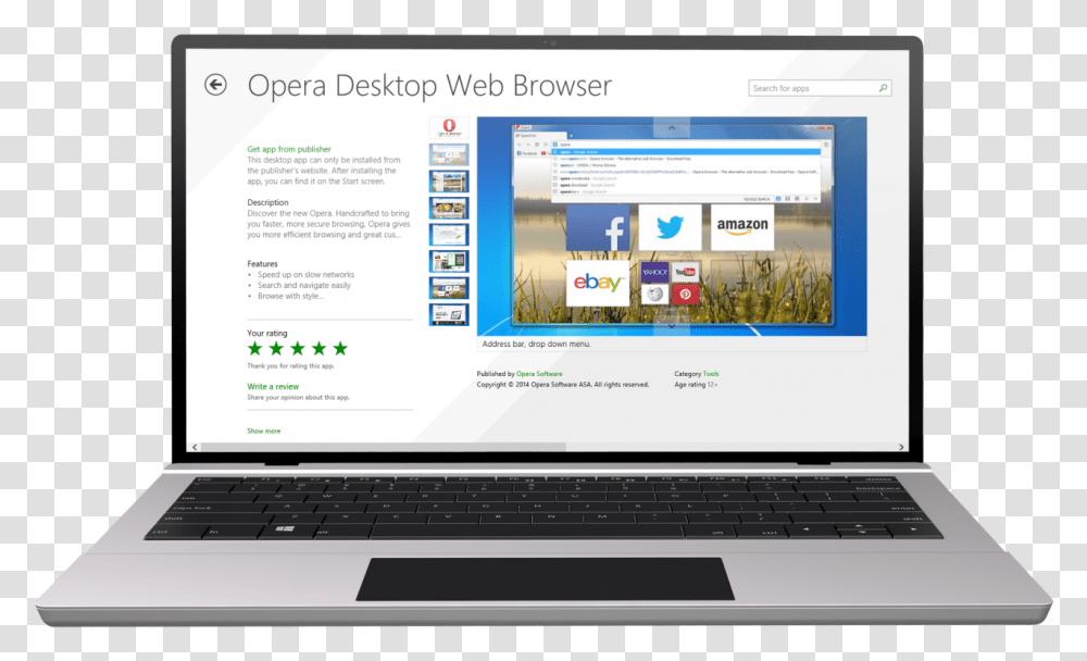 Opera Desktop On Windows Phone Netbook, Laptop, Pc, Computer, Electronics Transparent Png