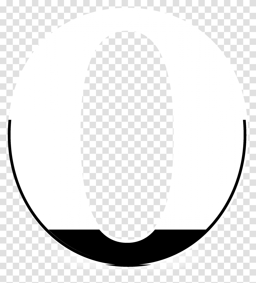 Opera Logo Black And White Crescent, Number, Symbol, Text, Label Transparent Png