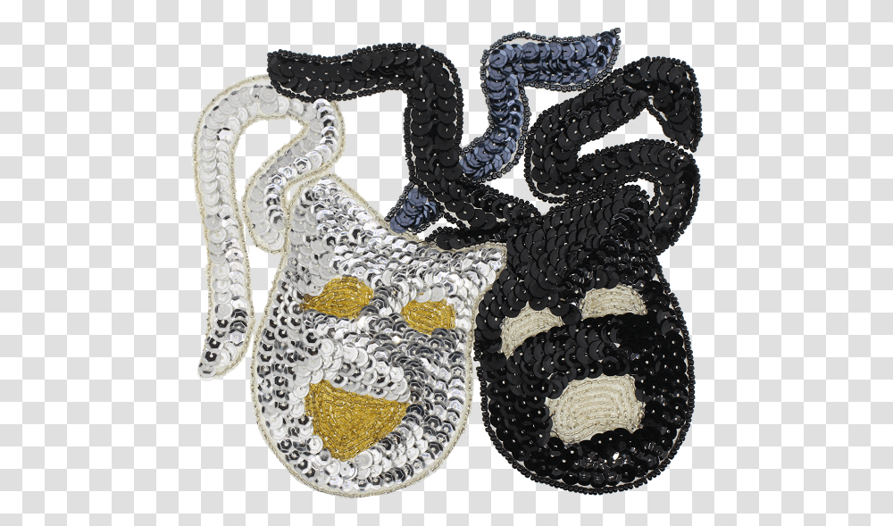 Opera Mask Beaded Amp Sequin Applique Bee, Snake, Reptile, Animal Transparent Png