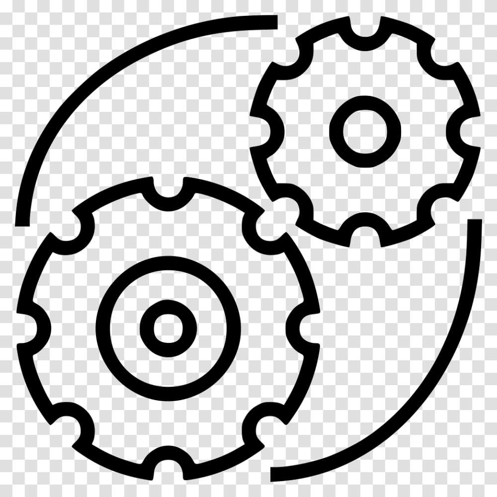 Operation Process Settings Cog Icon White, Machine, Gear, Stencil Transparent Png