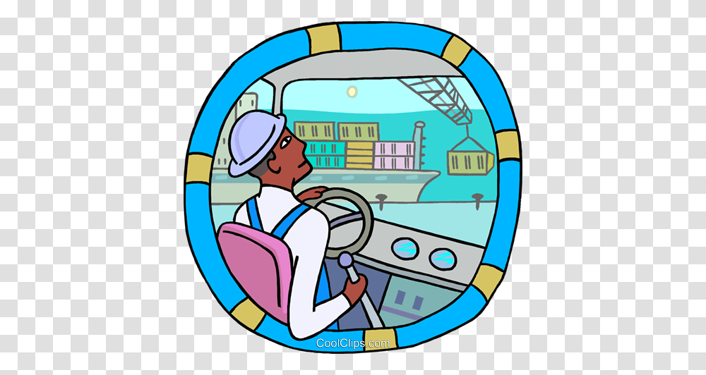 Operator Loading Containers Onto A Ship Royalty Free Vector Clip, Washing, Lab Coat, Laundry, Doctor Transparent Png