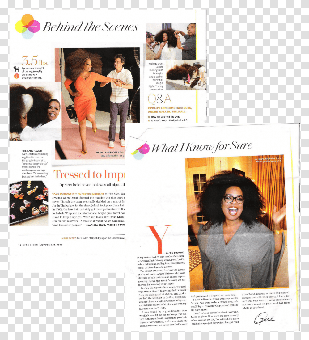 Oprah Hair O Mag Sept Magazine, Person, Human, Poster, Advertisement Transparent Png