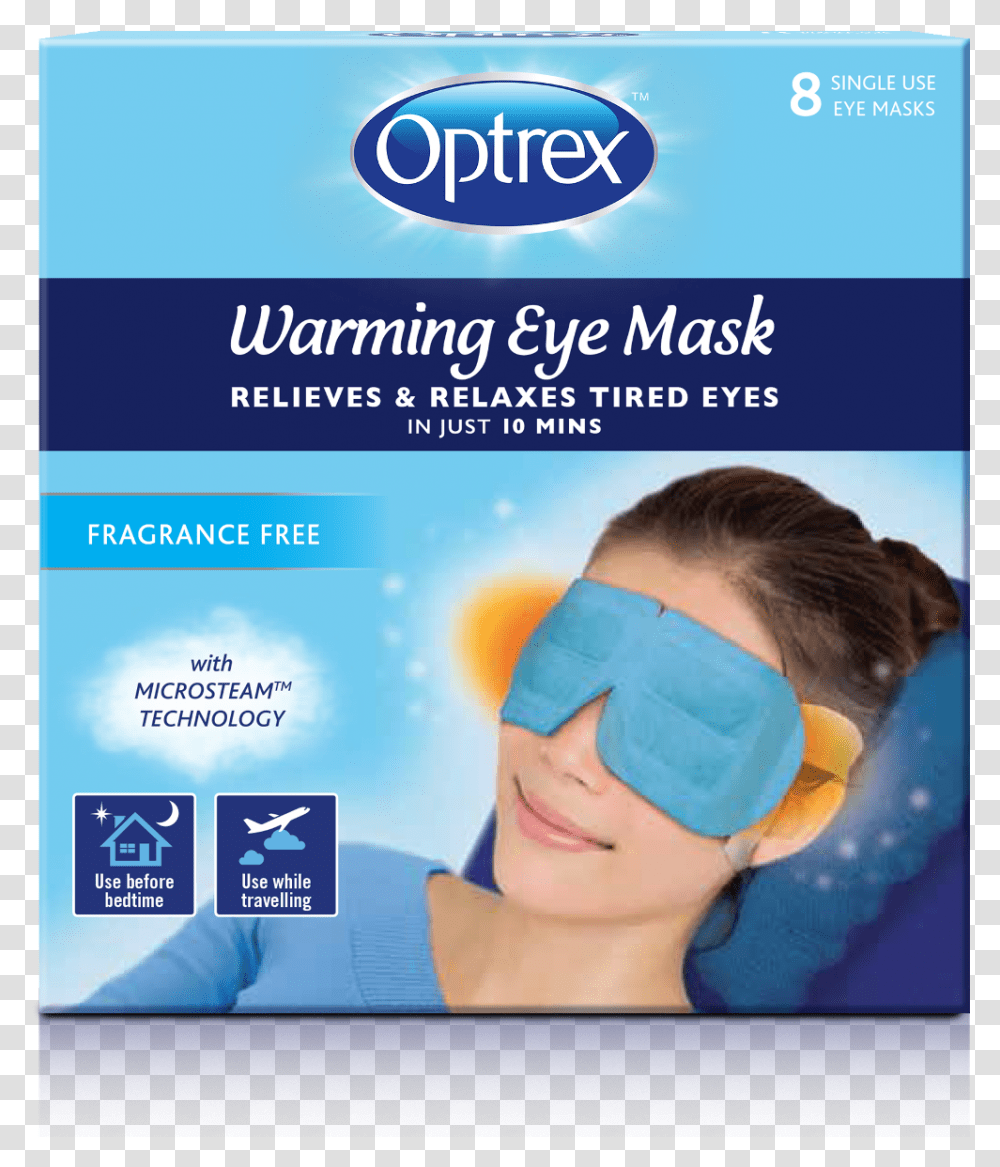 Optrex Eye Mask, Poster, Advertisement, Person, Flyer Transparent Png