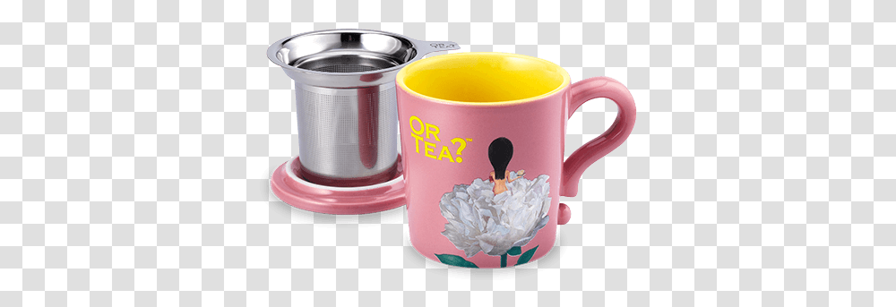 Or Tea Pink Mug Tea, Coffee Cup, Mixer, Appliance, Beverage Transparent Png