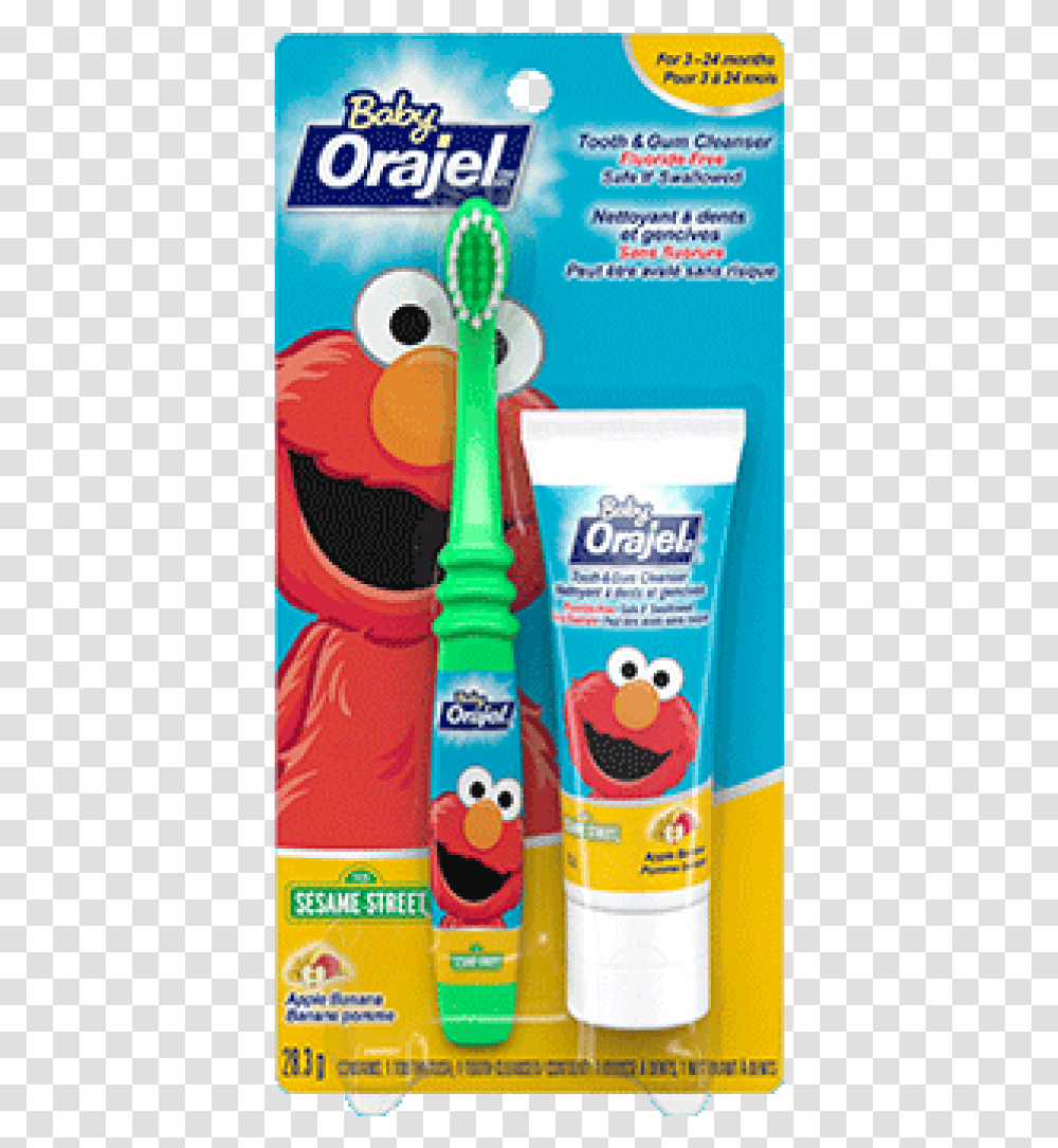 Orajel Baby Elmo Tooth And Gum Cleanser, Bottle, Flyer, Poster, Paper Transparent Png