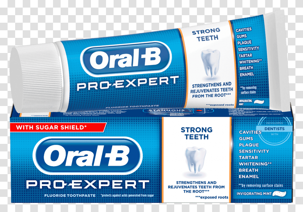 Oral B Pro Expert Strong Teeth Toothpaste, Advertisement, Poster, Gum Transparent Png