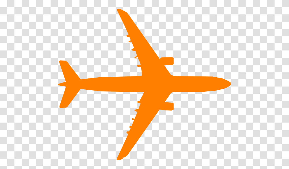 Orange Airplane Clipart Plane Birds Eye View, Cross, Symbol, Aircraft, Vehicle Transparent Png
