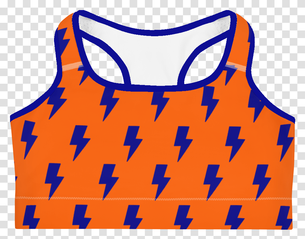 Orange Amp Blue Lightning Bolts Sports Bra Ankara Bra And Paint, Apparel, Underwear, Lingerie Transparent Png