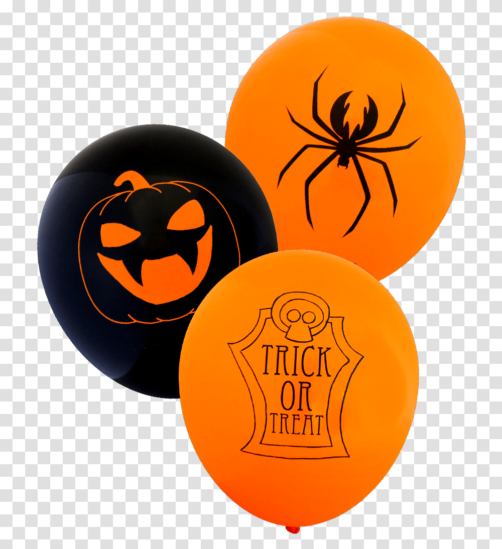 Orange And Black Balloons Image Black And Orange Halloween Balloons, Plant, Pumpkin, Vegetable, Food Transparent Png
