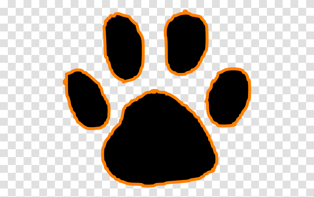 Orange And Black Panther, Footprint, Stain, Hand, Tar Transparent Png