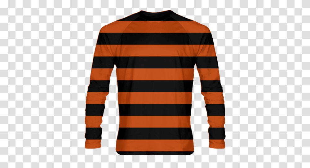 Orange And Black Striped Long Sleeve Shirt Orange And Black Striped Shirt, Clothing, Apparel, Flag, Symbol Transparent Png