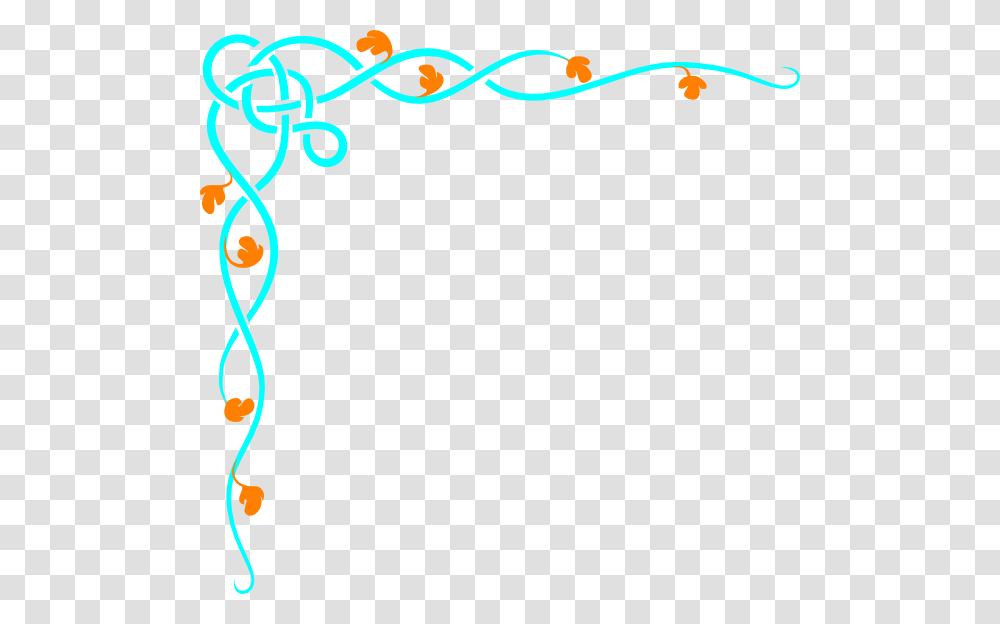 Orange And Blue Border, Floral Design, Pattern Transparent Png
