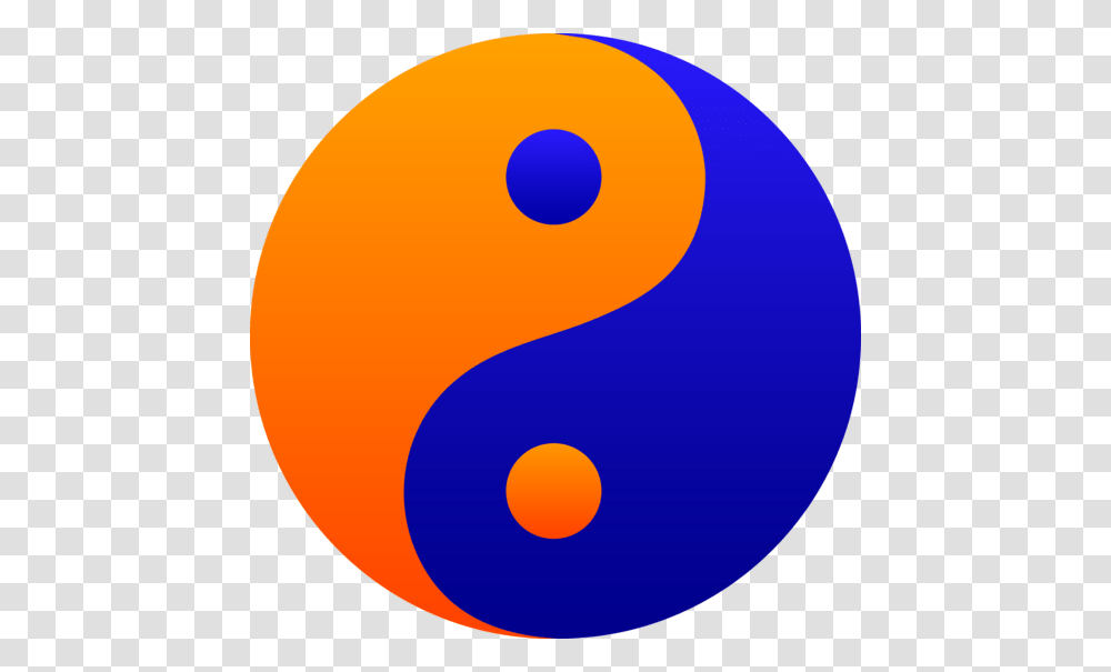 Orange And Blue Yin Yang Symbol, Number, Balloon, Logo Transparent Png