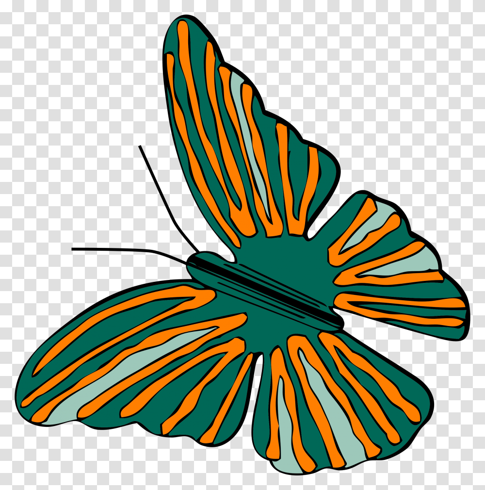 Orange And Green Butterfly, Flower, Plant, Blossom Transparent Png