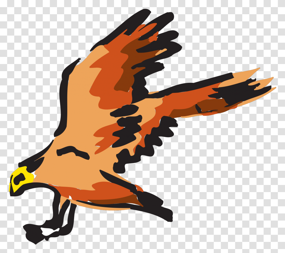 Orange And Red Bird Flying Svg Vector Red Hawk Clipart Background, Animal, Eagle, Vulture, Dragon Transparent Png