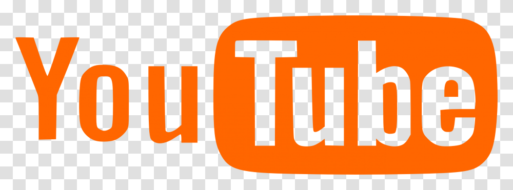 Orange And White Logo Of Youtube Orange Youtube Logo, Word, Number Transparent Png