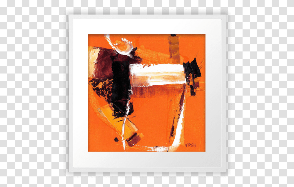 Orange And White Modern Art, Canvas, Advertisement, Poster, Painting Transparent Png