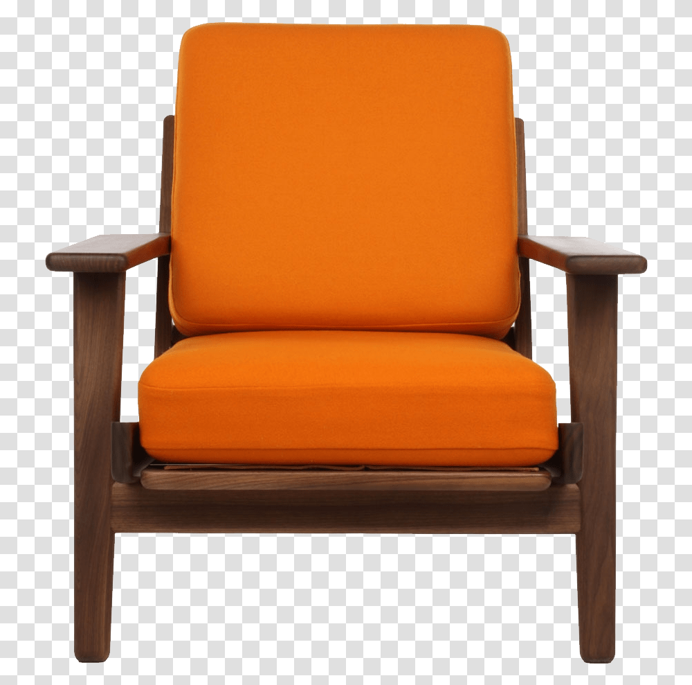 Orange Armchair Image Chair For Photoshop, Furniture, Wood Transparent Png